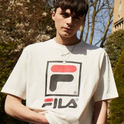 Fila Stacked Logo - Miesten Poolopaita - Kerma | FI-52311